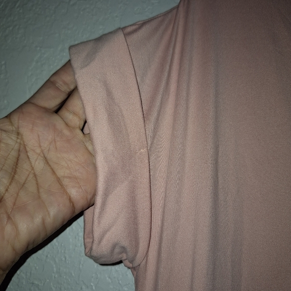 Entro Pink V Neck Short Sleeve Maxi Dress W/Pockets Size Small - Picture 7 of 13